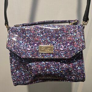 Betsey Johnson Blaney Embossed Satchel Crossbody purple